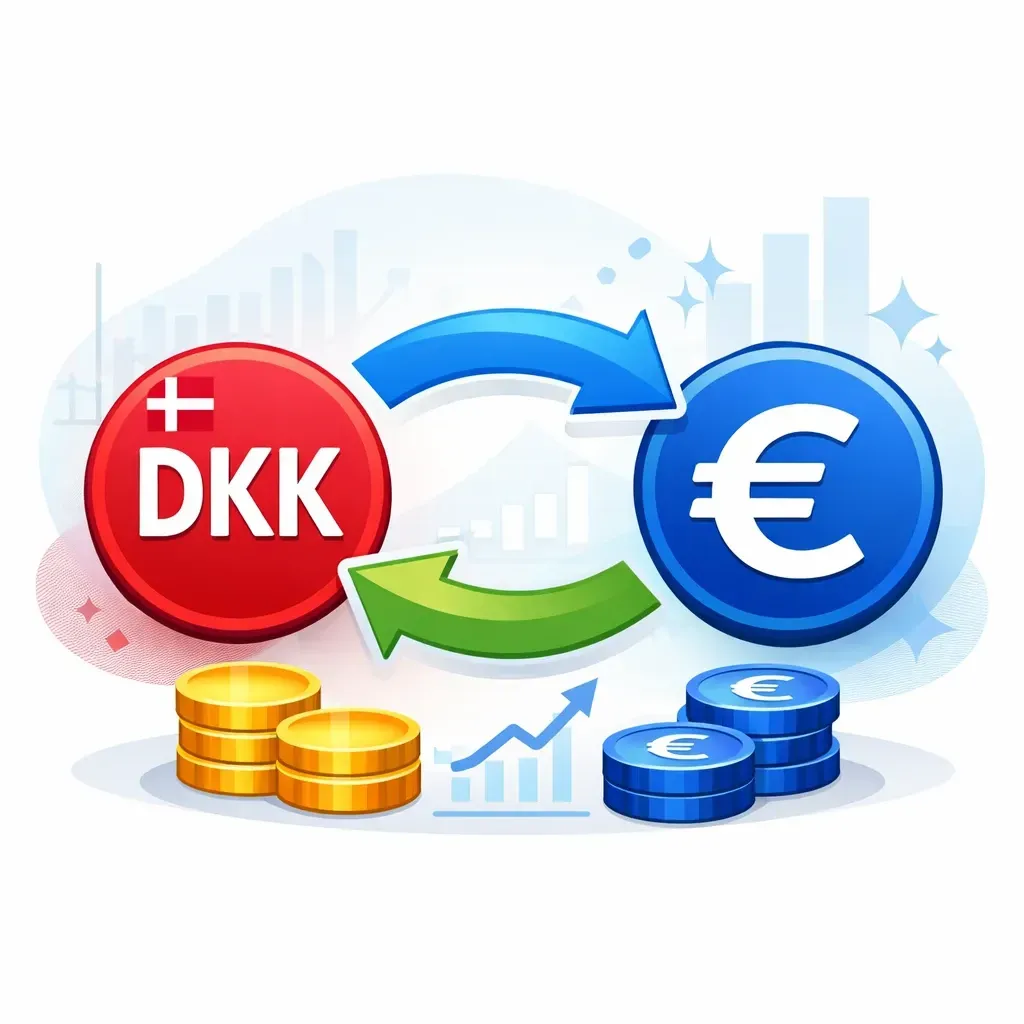 تبدیل کرون دانمارک (DKK) به یورو (€)